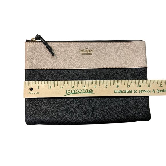 Kate Spade New York Clutch Used Leather Black Beige - Picture 9 of 16
